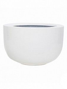 Кашпо Fiberstone glossy white sunny 27 см.