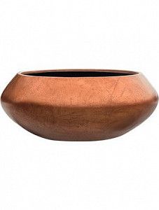 Кашпо Metallic silver leaf bowl ufo matt copper 22 см