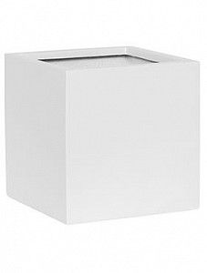 Кашпо Fiberstone matt white fleur m