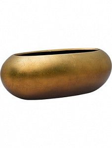 Кашпо Metallic silver leaf boat matt honey 20 см