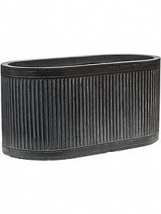 Кашпо Vertical rib oval anthracite 22 см.