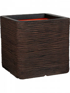 Кашпо Capi "Nature rib nl planter square iii dark brown"