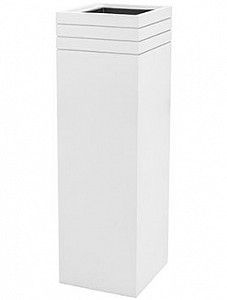 Кашпо Line-up square matt white (with liner) L30 W30 H100