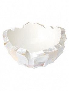 Кашпо Shell bowl mother of pearl white 36 см.