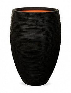 Кашпо Capi "Nature rib nl vase vase elegant i black"