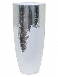Кашпо Luxe lite glossy partner white-silver 75 см.