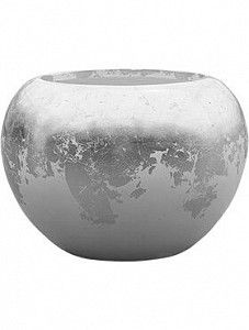 Кашпо Luxe lite glossy globe white-silver 32 см.