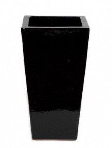 Кашпо Plain kubis black shiny 60 см.