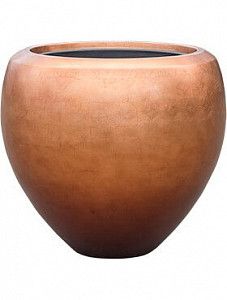 Кашпо Metallic silver leaf couple matt copper (с техническим кашпо) 45 см.