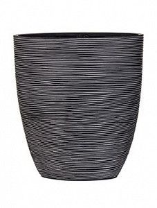 Кашпо Capi "Nature oval planter rib iii black"