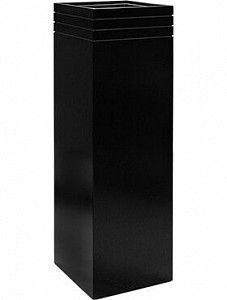 Кашпо Line-up square matt black (with liner and wheelplate) 120 см.