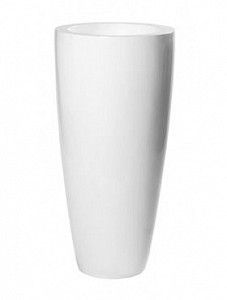 Кашпо Fiberstone glossy white dax l