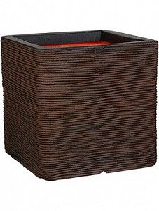 Кашпо Capi "Nature rib nl planter square i dark brown"