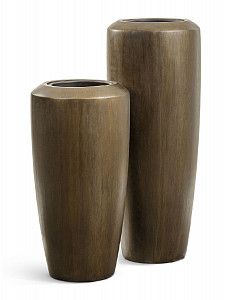Кашпо TREEZ Effectory - серия Metal - Высокий конус Design - Чернёная бронза 90 см.