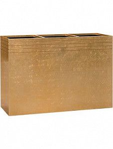 Кашпо Line-up metallic rectangle gold (with liner and wheelplate) L110 W38 H75
