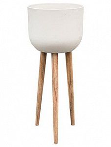 Кашпо Refined retro with feet landon natural white 86 см.
