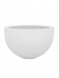 Кашпо Fiberstone glossy white bowl m