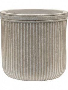 Кашпо Vertical rib cylinder beige 24 см.