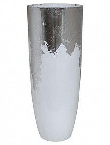 Кашпо Luxe lite glossy partner white-silver 91 см.