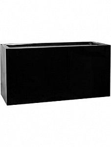 Кашпо Fiberstone glossy black jort