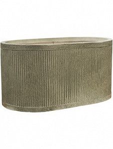 Кашпо Vertical rib oval green 31 см.