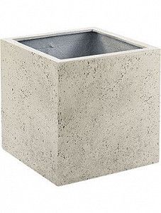 Кашпо Grigio cube antique white-concrete 30 см.