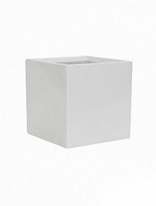 Кашпо Fiberstone glossy white fleur l