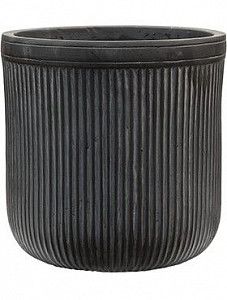 Кашпо Vertical rib cylinder anthracite 31 см.