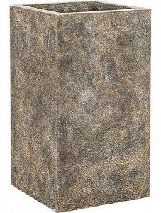 Кашпо Luxe lite stone luna square grey 50 см.