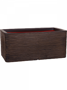 Кашпо Capi "Nature nature rib nl pot rectangle dark brown"