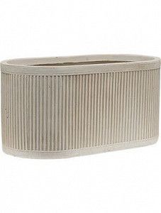 Кашпо Vertical rib oval beige 25 см.