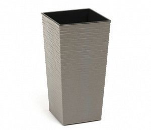 Серый горшок "Ella perfect ECO" с вкладкой 46,5 см.
