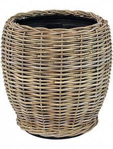 Кашпо Drypot rattan round grey 45 см.