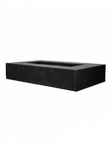 Кашпо Fiberstone jumbo seating low black