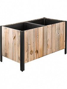 Кашпо Marrone box dark flame wood with metal feet L84