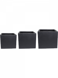 Кашпо Amfa divider black 32 см. (3 набора по 3 кашпо)