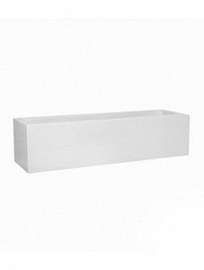 Кашпо Fiberstone glossy white jort low s