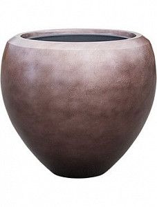 Кашпо Metallic silver leaf couple matt coffee (с техническим кашпо) 45 см.