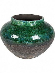 Кашпо Lindy jar green black 20 см.