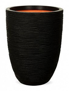 Кашпо Capi "Nature rib nl vase vase elegant iii black"