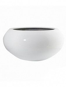 Кашпо Fiberstone glossy white cora s