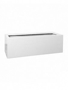 Кашпо Fiberstone glossy white jort s L120