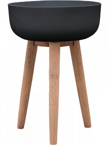 Кашпо Refined retro with feet argon m vulcano black