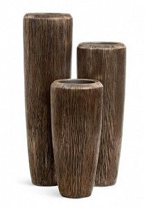Кашпо TREEZ Effectory - серия Wow - Высокий конус Design - Тёмное матовое золото 117 см.