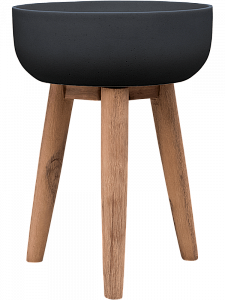 Кашпо Refined retro with feet argon s vulcano black