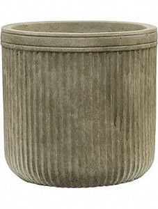 Кашпо Vertical rib cylinder green 24 см.