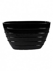 Кашпо Beauty oval black shiny