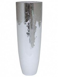 Кашпо Luxe lite glossy partner white-silver 115 см.