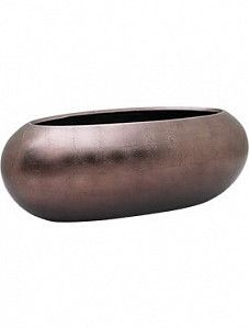 Кашпо Metallic silver leaf boat matt coffee 20 см