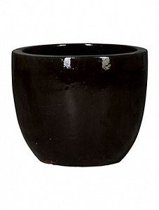 Кашпо Plain couple black shiny 37 см